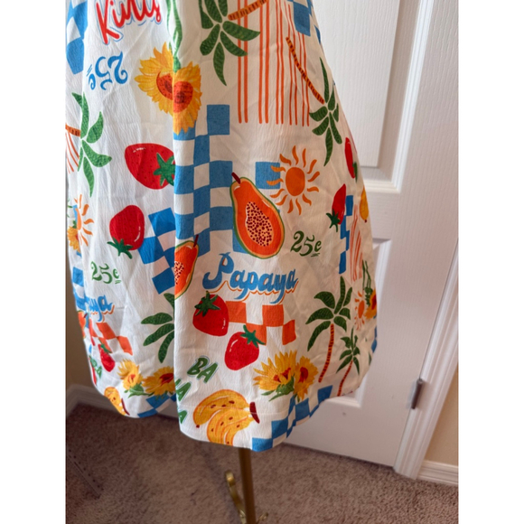 Women's Kulani Kinis White Blue Fruit Print Swim Coverup - Picture 7 of 16